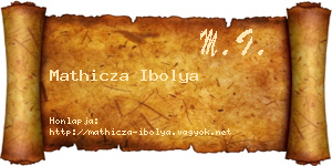 Mathicza Ibolya névjegykártya